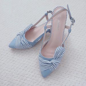 New shoes. Blue with white stripes. Size 7